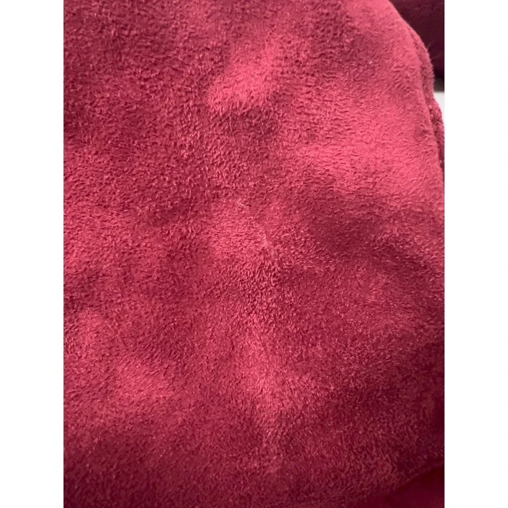 Burgundy Faux Suede Over‎ The Knee Block Heel Boots Pointed Toe Wine Red Size 7